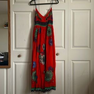 Maeve red floral maxi dress